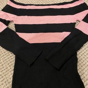 Black/Pink stripe blouse